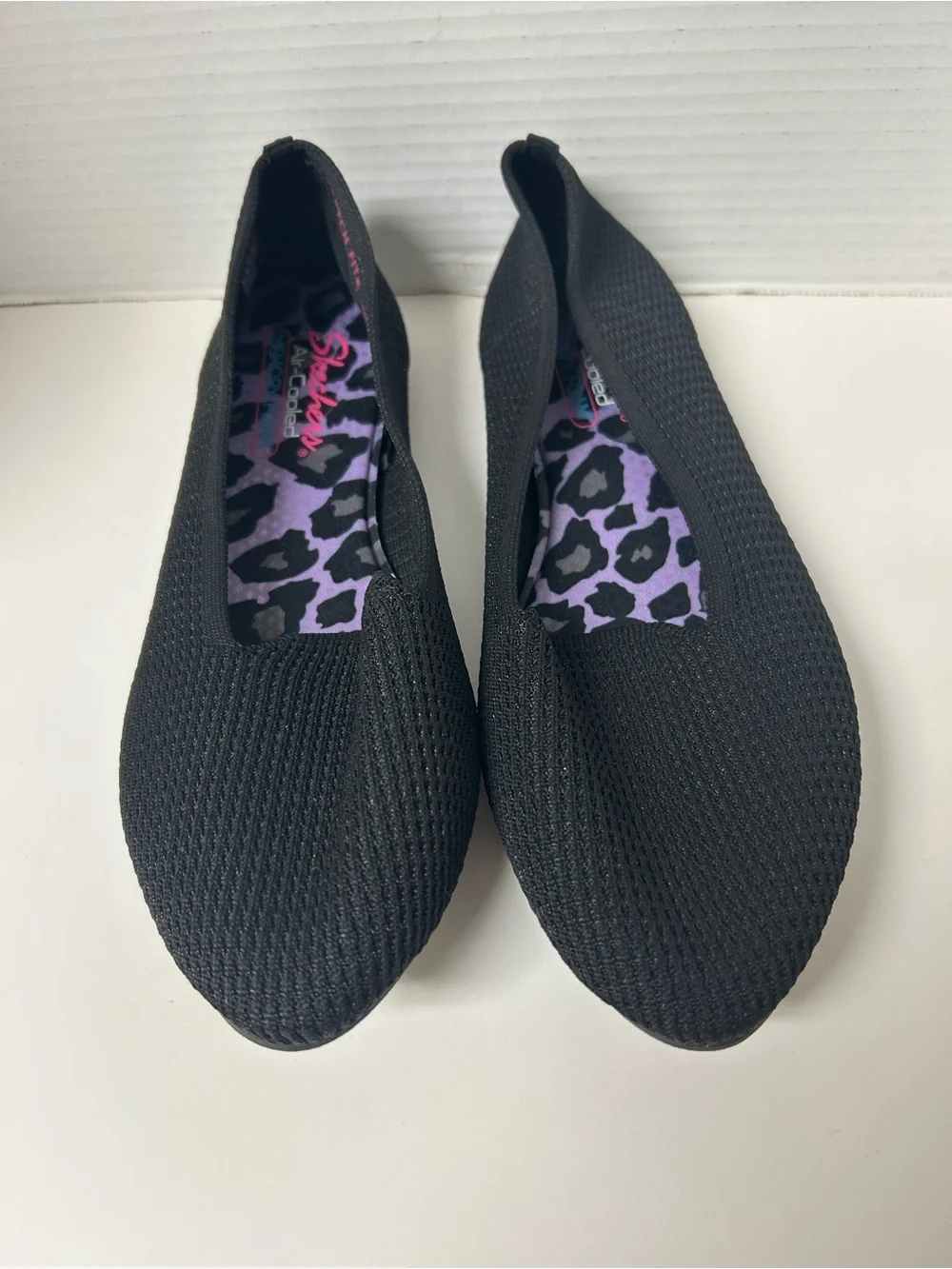 Skechers Cleo Black Knit Ballet Flats Size 11 (Fits Like 10) EUC